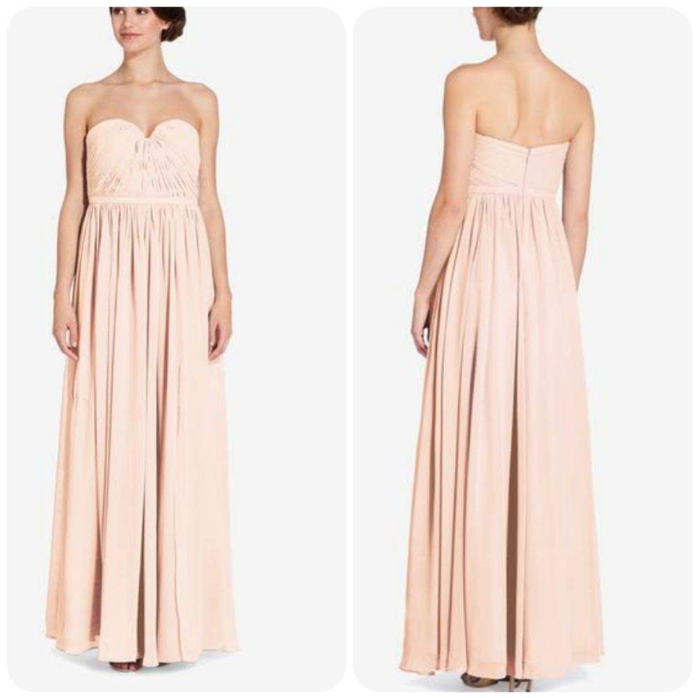 ADRIANNA PAPELL Hailey Strapless Chiffon Dress - Picture 2 of 12